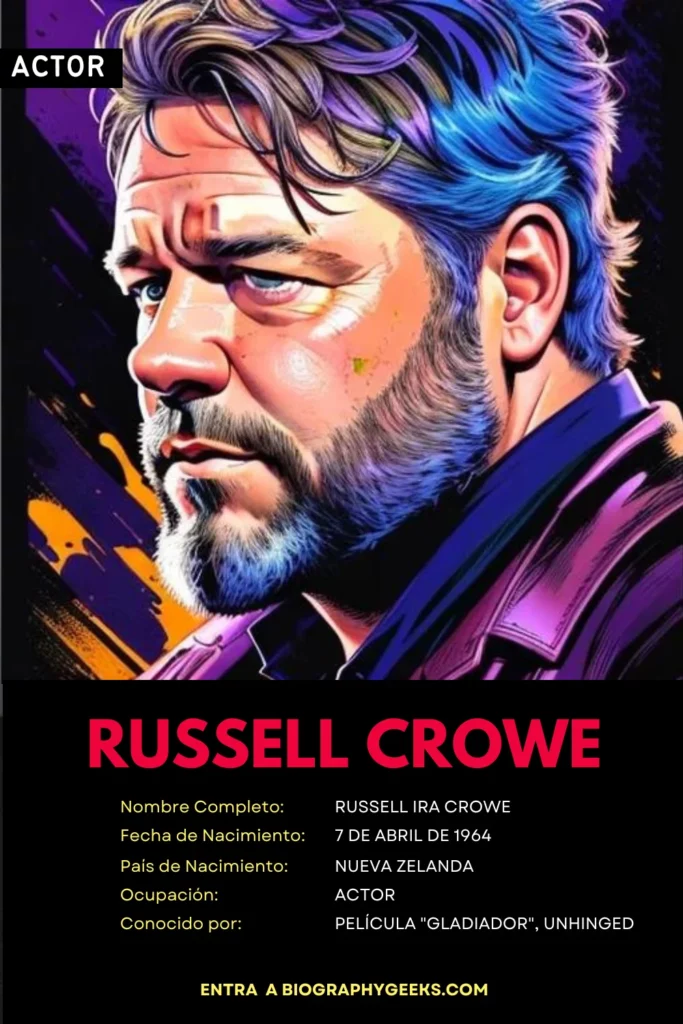 Datos biograficos de Russell Crowe